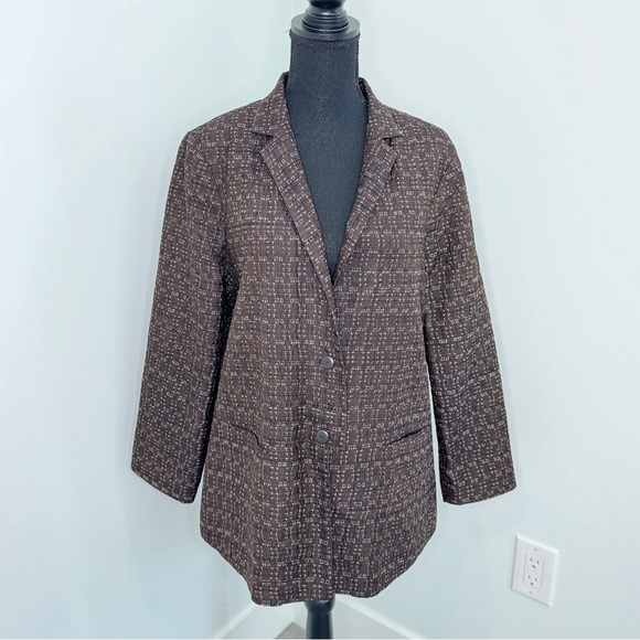 Asiatic Brown Button Up Women’s Blazer - Picture 2 of 6